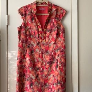 Eliza J beaded cap sleeve linen dress